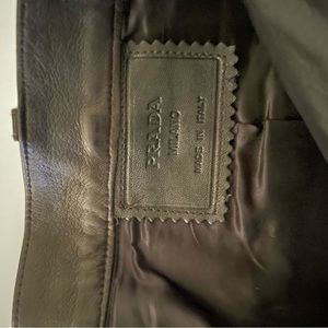 Lamb leather Prada skinny jeans